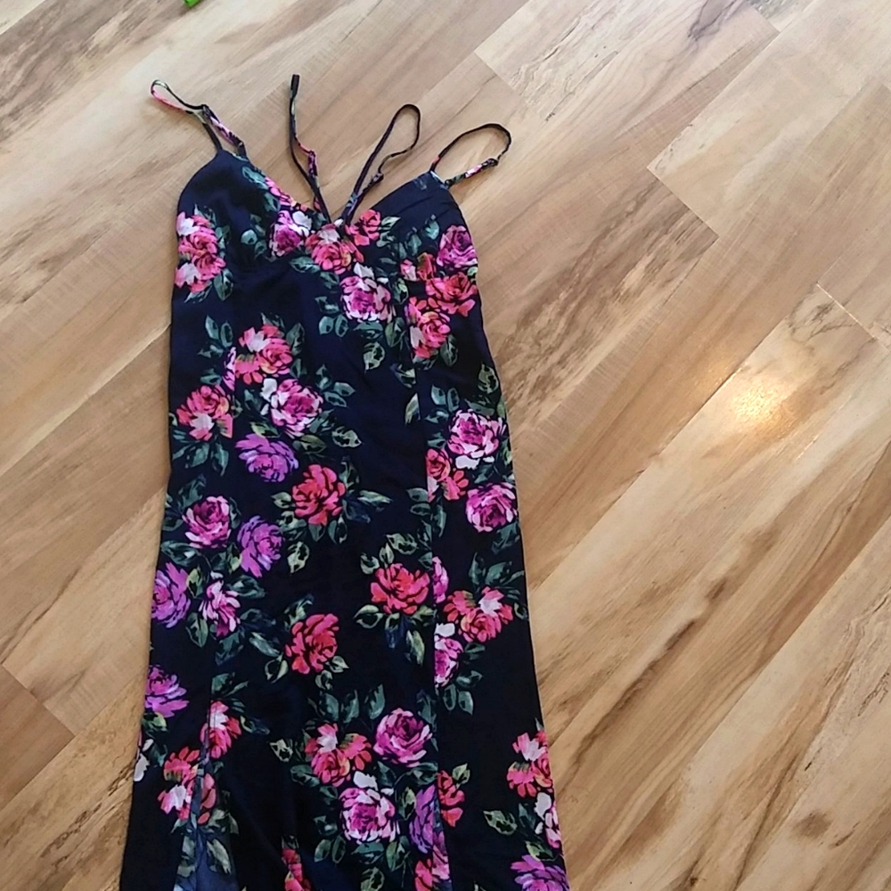 Navy floral maxi dress